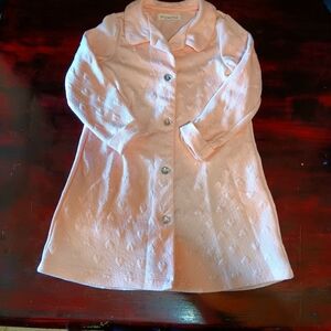 Nannette Baby Dress Coat Bling Buttons Long Baby Pink Hearts Collar Warm